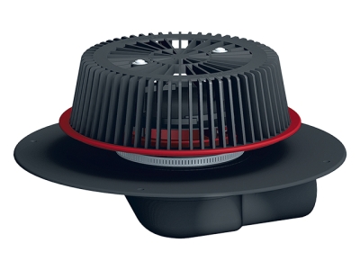 HL 64FPowerSafe Кровельная воронка с горизонтальным выпуском для аварийного водостока, с отсекателем воздуха, для FPO мембран, DN75