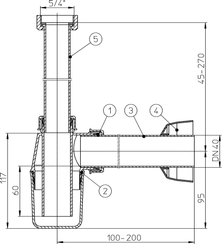 HL 132/40 Сифон DN40