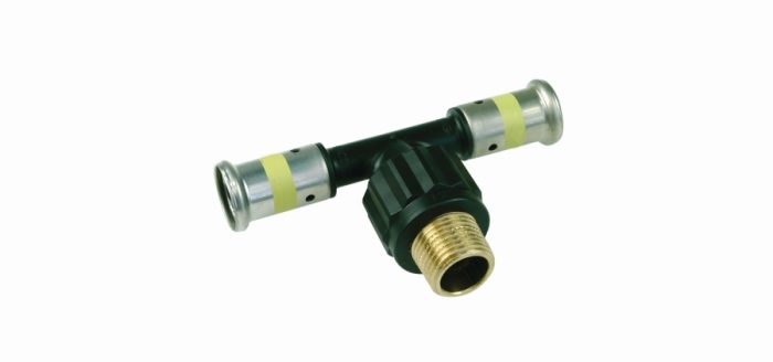 Henco Тройник НР, ПВДФ пресс (газ), 26x1/2"x26  