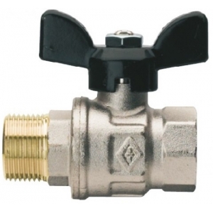 Rubinetterie Bresciane Полнопроходной латунный шаровый кран ВН/НАР резьба 1/2, бабочка