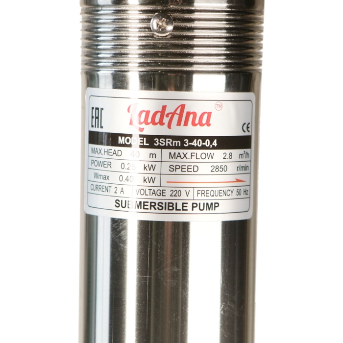 Скважинный насос Ladana Насос 3 SRm 3-60-0,55 LadAna (30 m плоский кабель 3*0,5 mm2)  