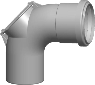 Wolf Дымоход Отвод с ревизией 87° / DN80, из полипропилена