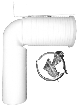 HL 224.1 Колено для унитазов , с креплениями и вариацонным соединением, DN 100