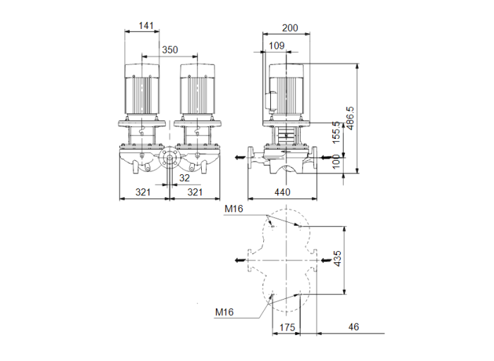 Насос для повышения давления Grundfos TPD 32-120/4-A-F-A-BAQE  