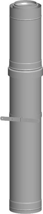 Wolf Дымоход Вертикальный проход через кровлю DN110/160 L:1000 мм, по фасаду, нержавеющая сталь/поли  