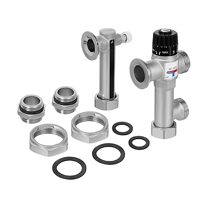 Узел насосный смесительный коллектора тёплого пола Hoobs Тр.= 20?43°C без насоса  