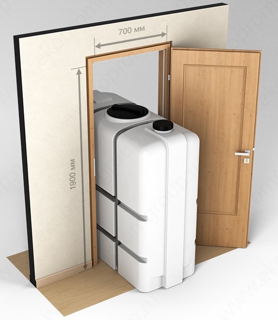 Ёмкость для воды Экопром K 1000л в обрешетке белый  