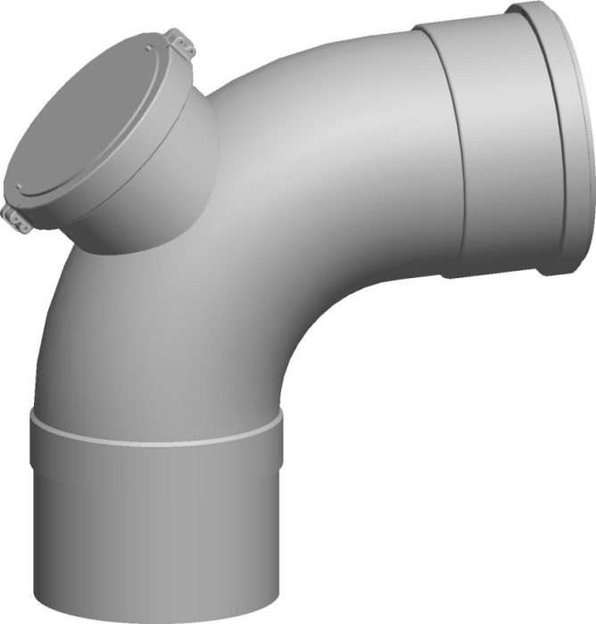 Wolf Дымоход Отвод с ревизией 87° DN200, из полипропилена (стар.арт. 2651367)  
