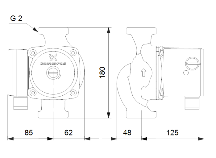 Циркуляционный насос Grundfos UPS 32-80 180  