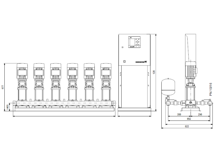 Насос для повышения давления Grundfos HYDRO MPC-F 6CR3-10  