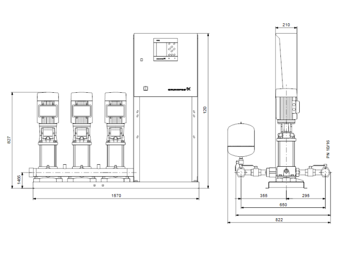 Насос для повышения давления Grundfos HYDRO MPC-S 3 CR 3-15  