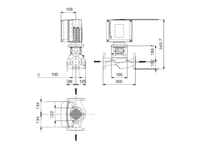 Насосная станция Grundfos TPE2 100-40-N-A-F-A-BQQE  