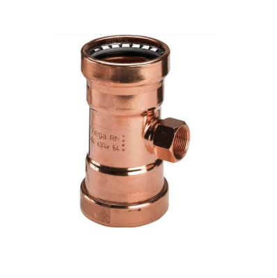Viega Тройник пресс-В 64x1x64 медь, стопорн. кольцо