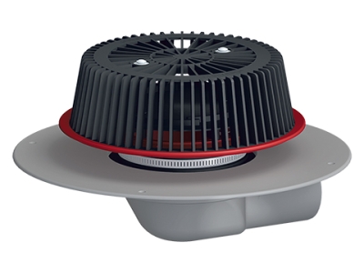 HL 64PPowerSafe Кровельная воронка с горизонтальным выпуском для аварийного водостока, с отсекателем воздуха, для ПВХ мембран, DN75