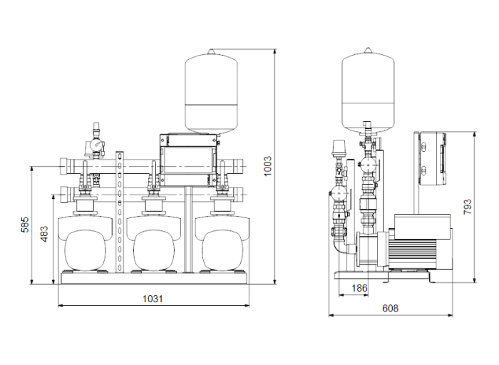 Насосная группа Grundfos HYDRO MULTI-E 3 CME10-4  