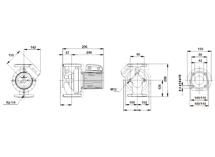   Циркуляционный насос Grundfos UPS 40-185 F  