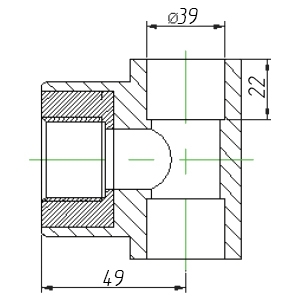Kalde Тройник с внутренней резьбой DN 40x1 1/4  