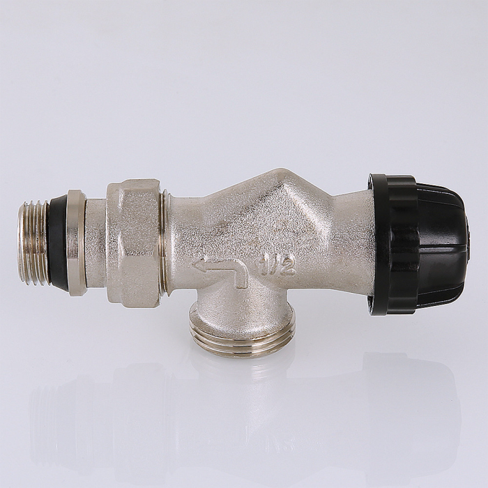 Valtec Клапан термостатический угловой с осевым управлением, преднастройкой и дополнительным уплотнением  