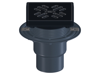 HL 3100TG Трап для балконов и террас с вертикальным выпуском DN75/110, с чугунной решёткой (15т)