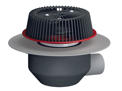 HL 64PSafe/1 Кровельная воронка с горизонтальным выпуском для аварийного водостока, для ПВХ мембран, DN110