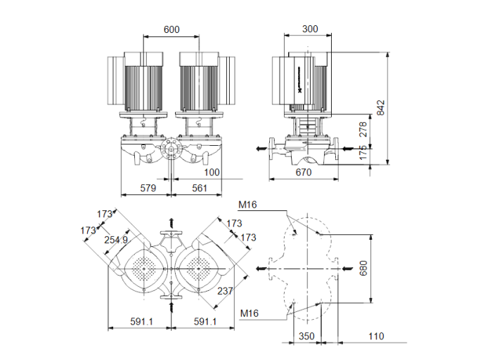   Насос для повышения давления Grundfos TPED 100-200/4-S A-F-A-BAQE  